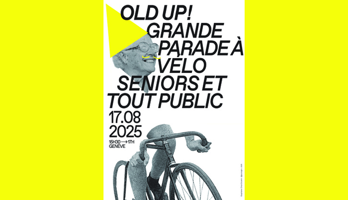 Ville de Genève Affiche de l'événement avec un homme senior sur un vélo