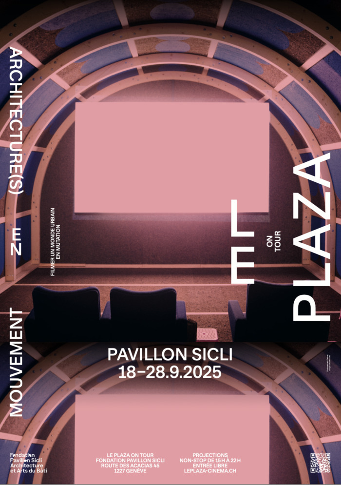 photo Federal.li - graphisme Shaffter Sahli image de l'intérieur du petit cinéma mobile PLAZA ON TOUR
