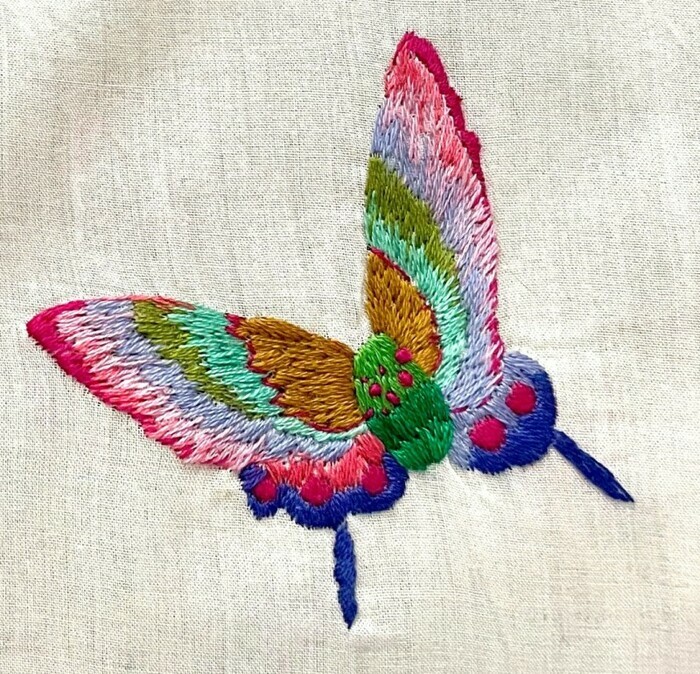 FB Papillon coloré brodé