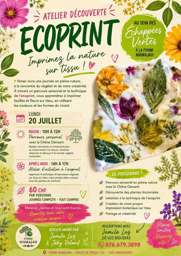 du tissu imprimé de végétal, ds fleurs, du texte