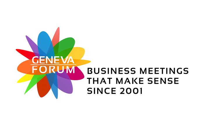 Logo en anglais de Geneva Forum, Business Meetings that Make Sense