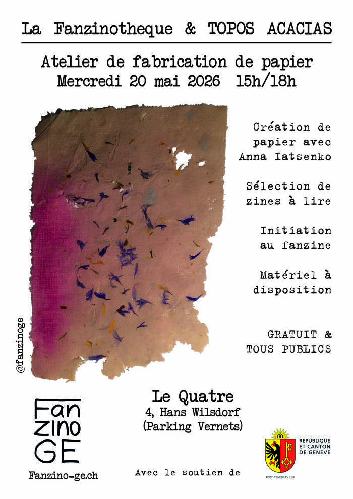 Flyer de l'événement avec une image de papier artisanal et inclusions de fleurs séchées