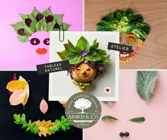 Arbres & Co Genève Assemblage des feuilles et graines pour créer un tableau unique