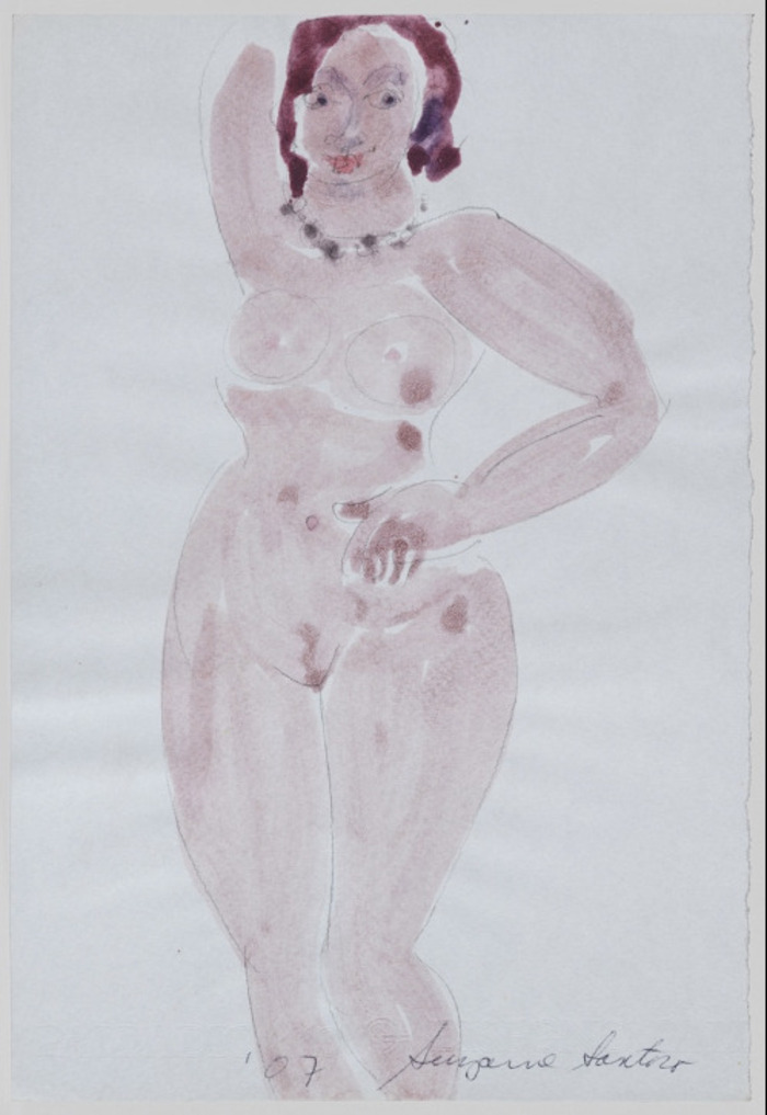 Aquarelle représentant une femme nue