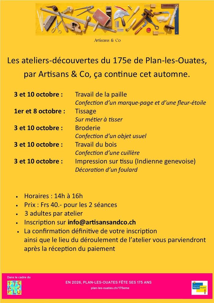 Ateliers-découverte artisanats