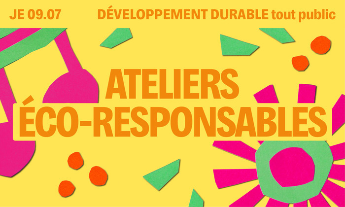 Sur fond jaune on retrouve des motifs colorés et le titre écrit en orange