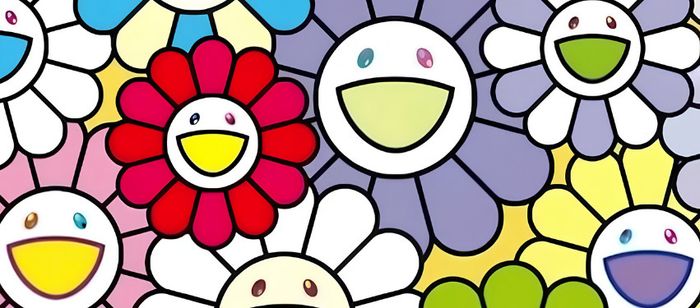 fleurs colorées pop art japonais
