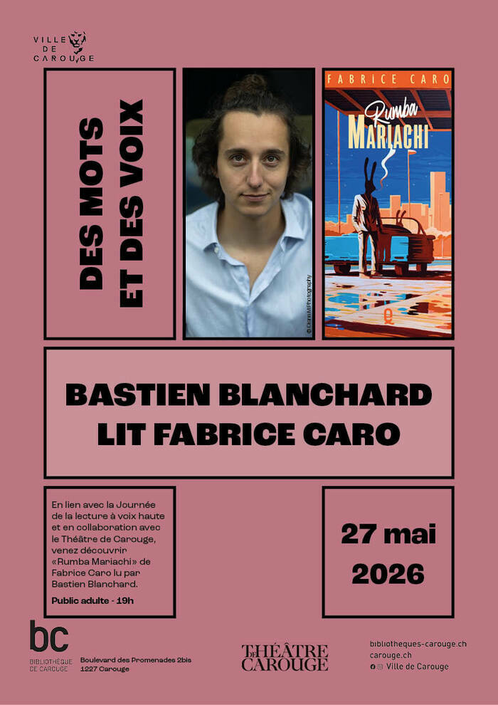 Image de Bastien Blanchard et de la couverture du livre "Rumba Mariachi" de Fabrice Caro.
