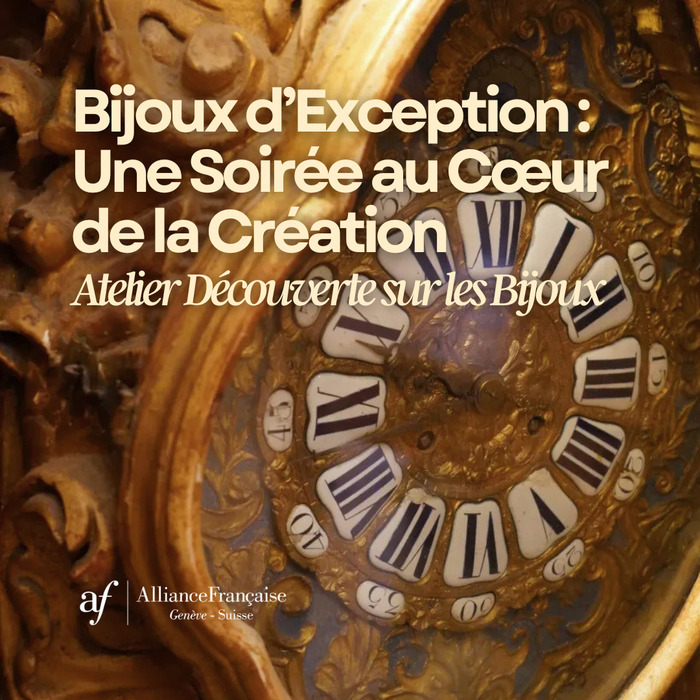 Atelier découverte sur les bijoux avec une photo d'horloge dorée