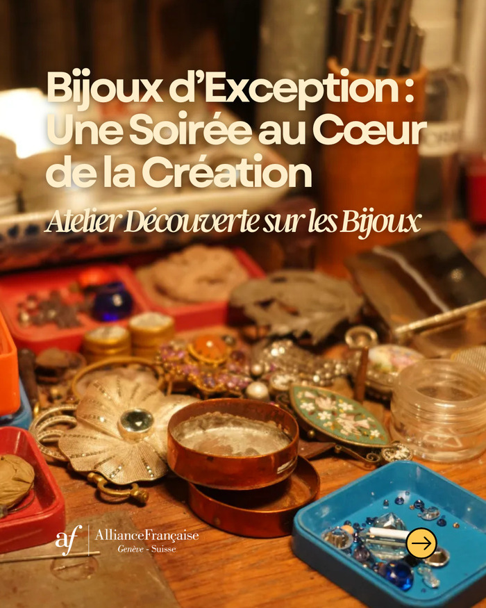 Atelier découverte sur les bijoux avec une photo d'horloge dorée