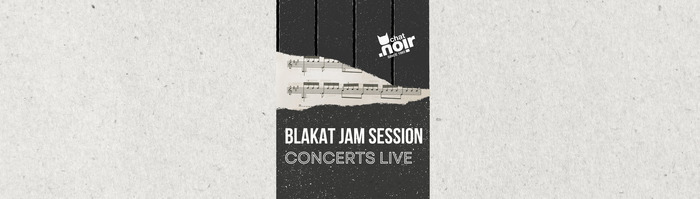 Une affiche sur fond foncé avec une portée de notes musicales au premier plan