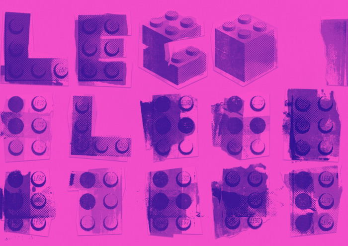 dessin LEGO couleurs fluo