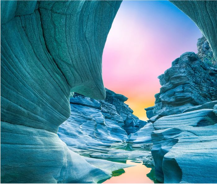 Canyon view in summer. Colorful canyon landscape at sunset. nature scenery in the canyon. amazing nature background. summer landscape in nature. Tasyaran canyon travel in the great valley. Turkey.