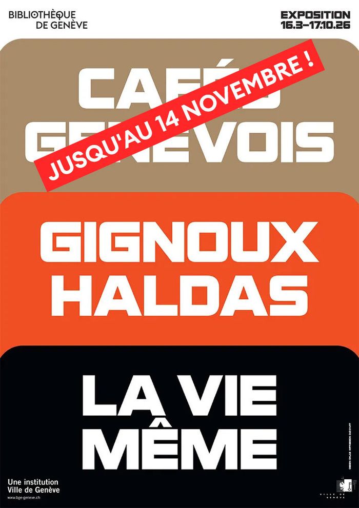 Affiche de l'exposition "Cafés genevois: la vie même"