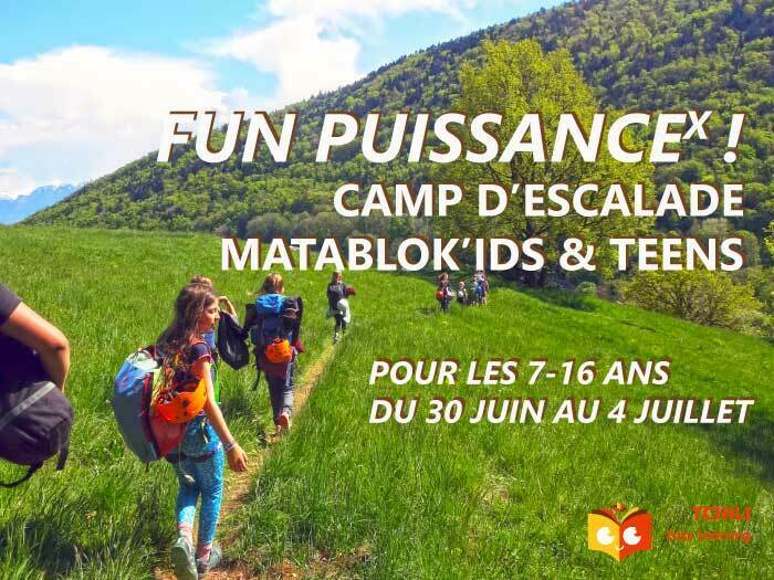 ©KB, Tchili Easy Learning Un groupe au retour d'une journée de grimpe au Salève pendant un camp Tchili Easy Learning