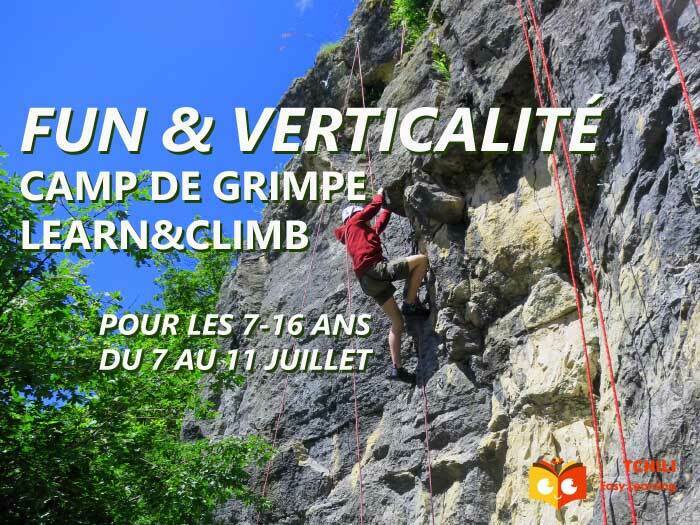 ©KB, Tchili Easy Learning Jeune grimpant en falaise pendant un camp Tchili Easy Learning