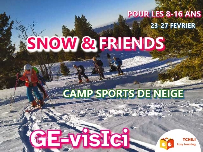 Vacances de Février dans la neige pendant un camp Tchili Easy Learning