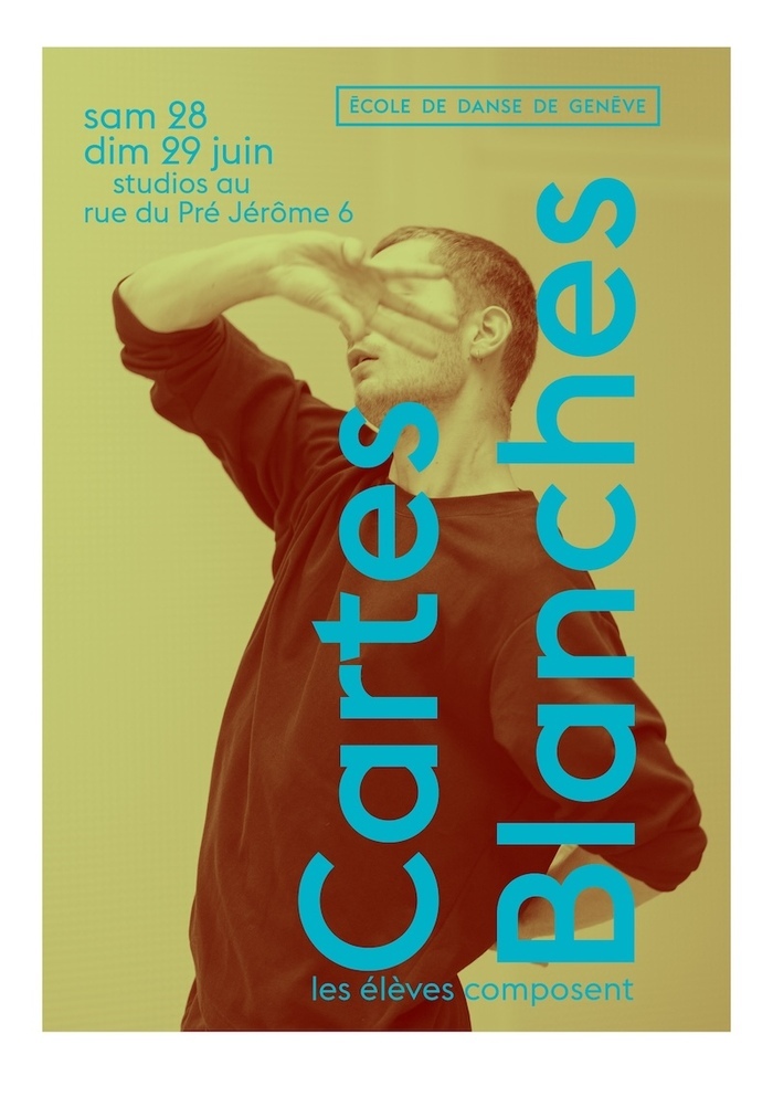 © Gregory Batardon pour le Ballet Junior de Genève Les 28 et les 29 juin, les élèves du Ballet Junior de Genève composent. Le visuel représente un danseur habillé de noir dont le visage est caché par les doigts écartés de sa main gauche.