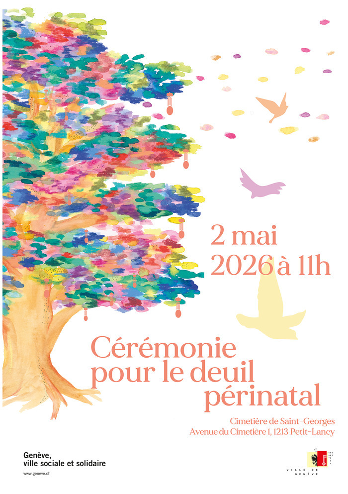 Affiche de la cérémonie pour le deuil périnatal; illustration de Sarah Najjar