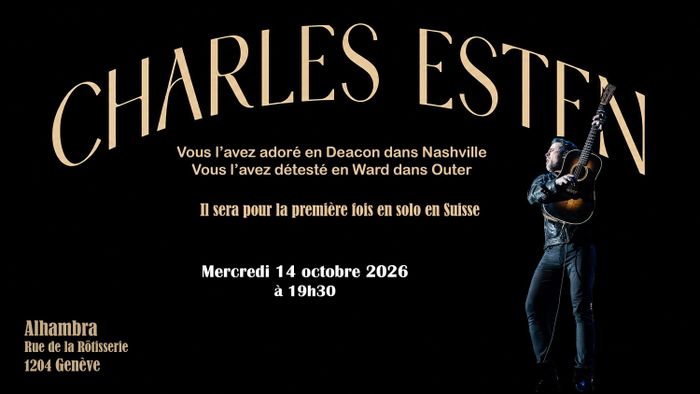 Visuel du concert avec une photo de Charles Esten qui joue de la guitare