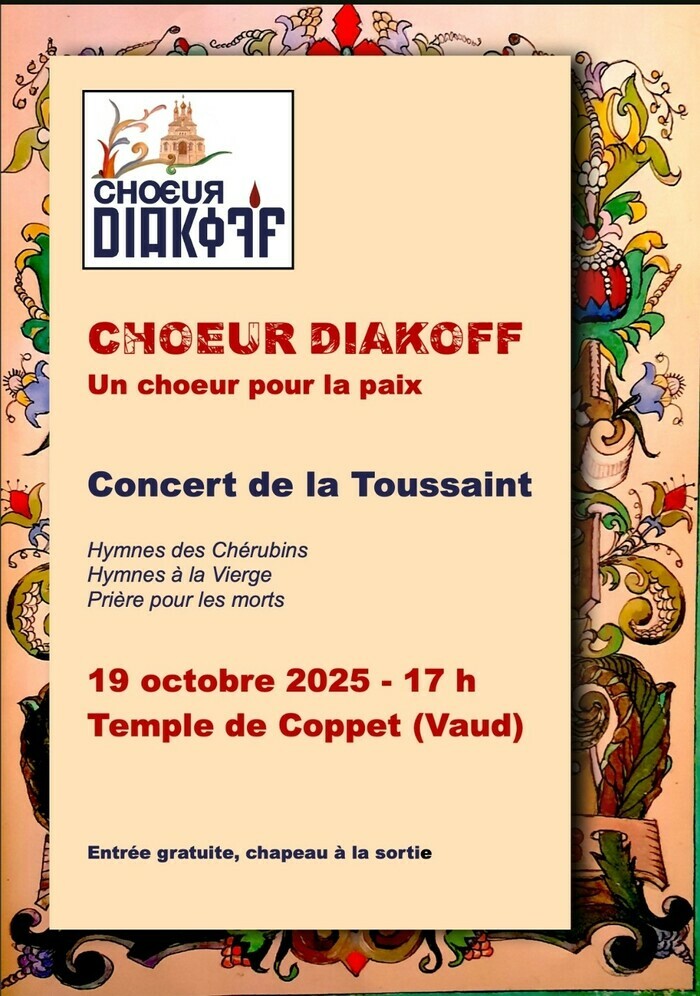 Concert du Chœur Diakoff 19 octobre 25 17h
