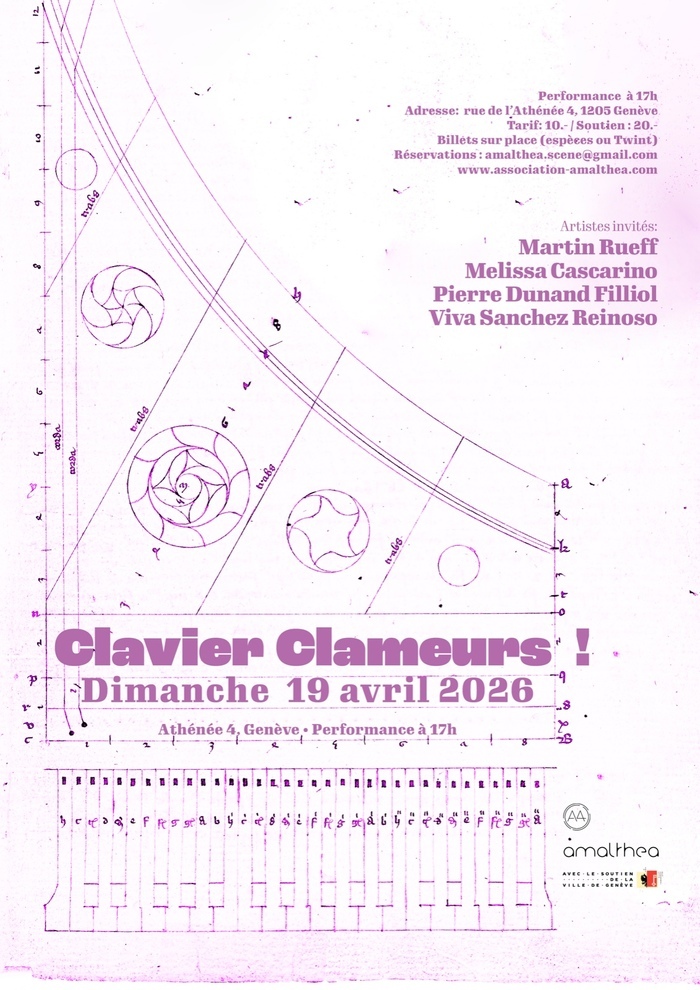 les plans d'un clavicorde sur fond rose