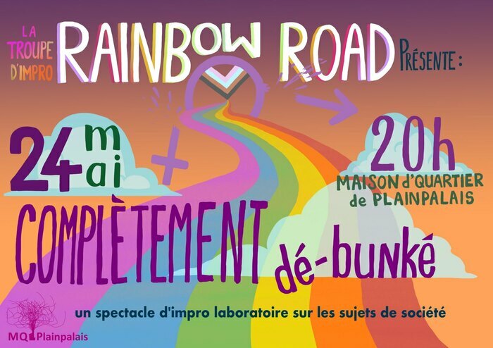 Laura Wendenburg Une route arc-en-ciel avec des nuages.