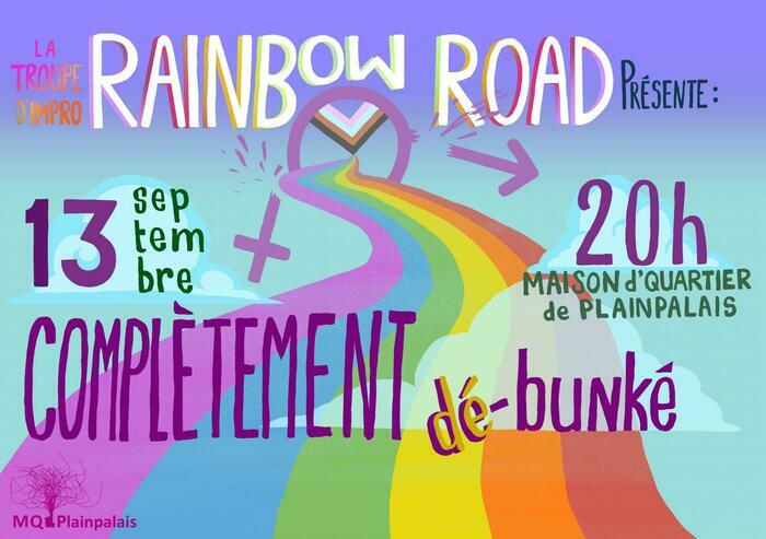Laura Wendenburg Une route arc-en-ciel avec des nuages.