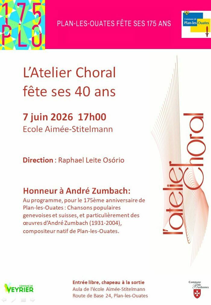 Concert de L’Atelier Choral pour les 175iemes de Plan-les-Ouates