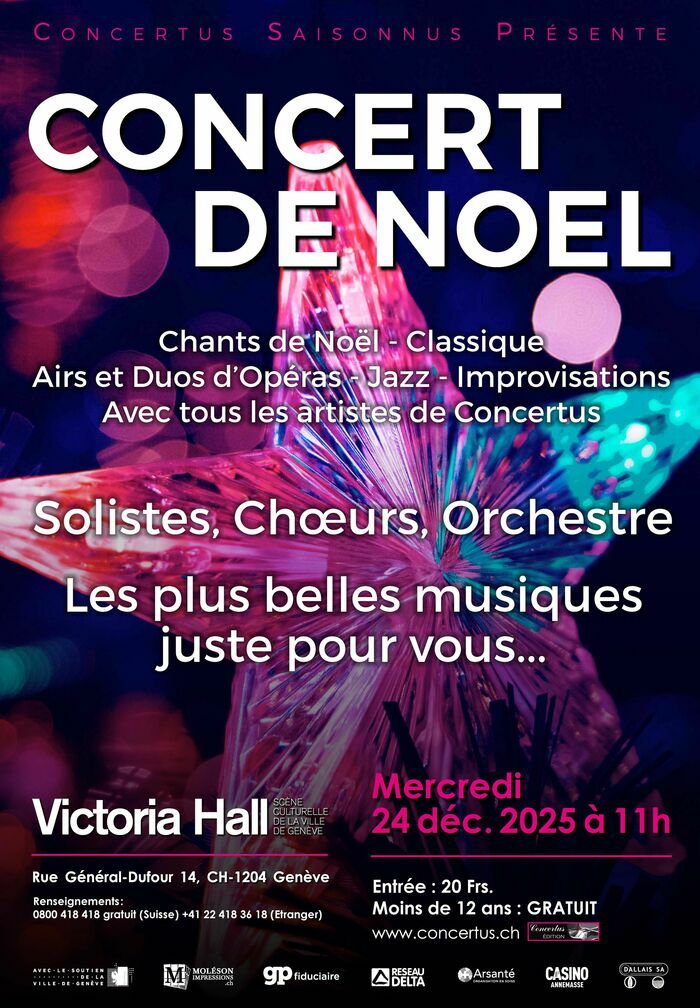 Affiche du Concert de Noël – le 24 décembre à 11h00