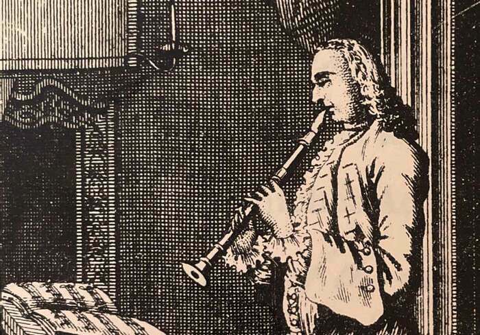 Joueur de flûte à bec du XVIIIe siècle
