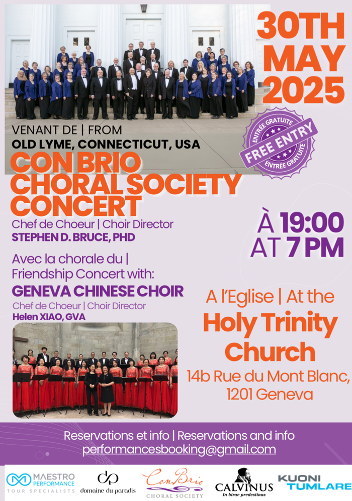 KUONITUMLARE CONCERT GRATUIT DE CON BRIO SOCIETY & LE CHOEUR MIXTE CHINOIS DE GENEVE