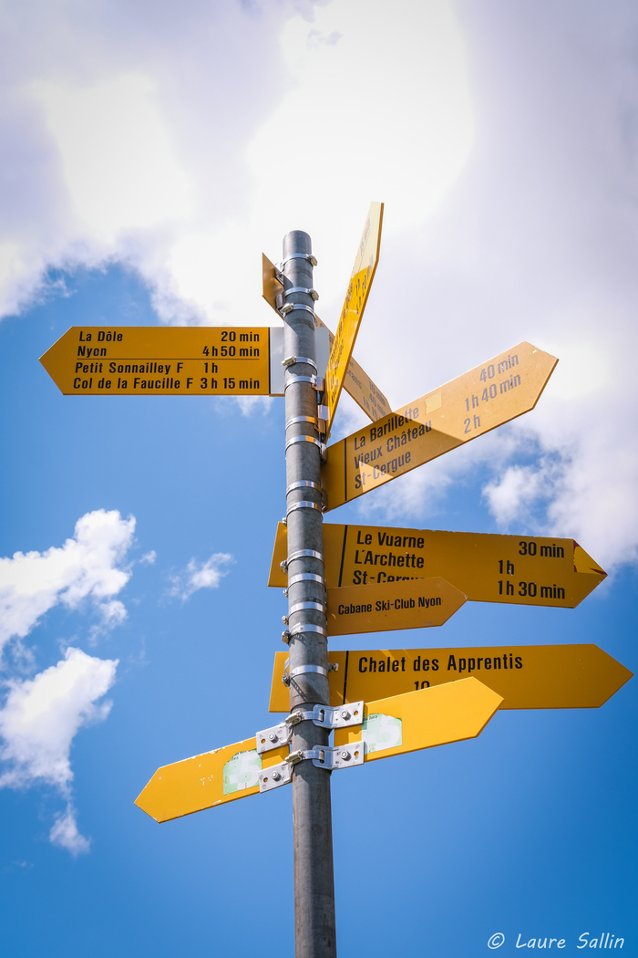 Panneaux indicateurs de chemins de randonnées suisses
