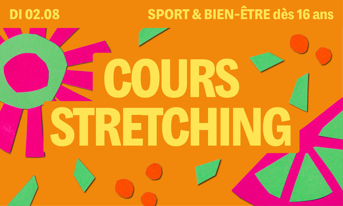 Sur fond orange on retrouve des motifs colorés et le titre écrit en jaune