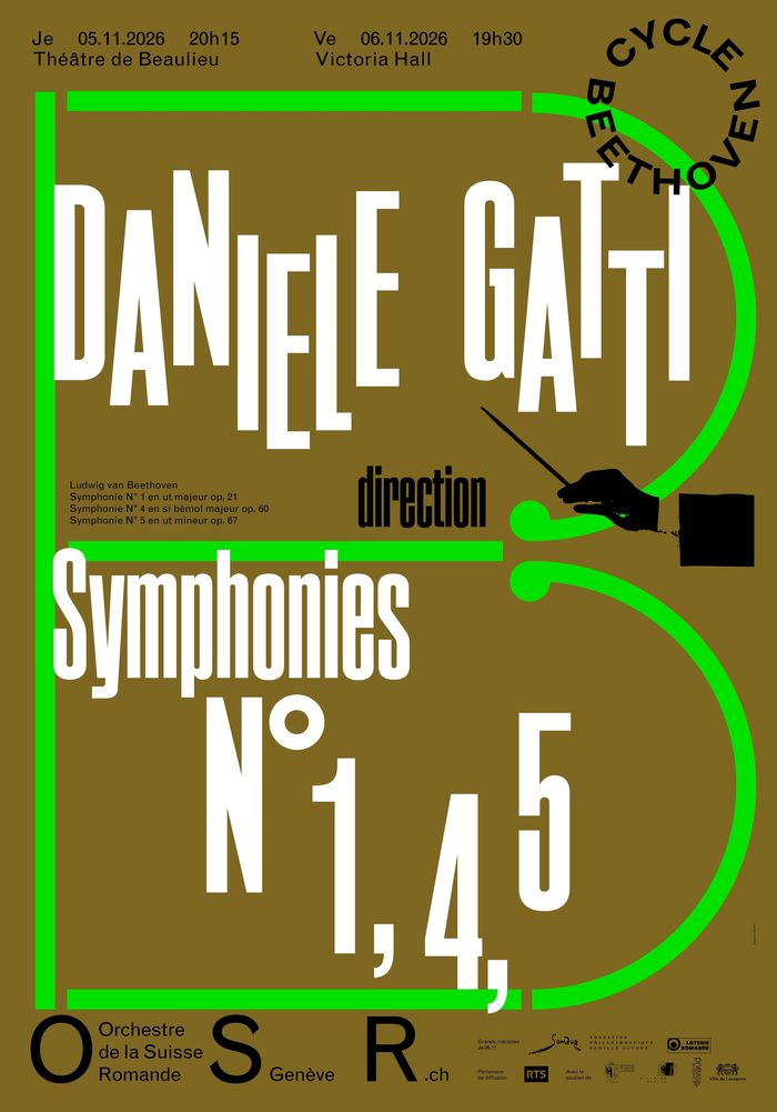 Affiche de la soirée avec l'OSR et Daniele Gatti, chef d’orchestre