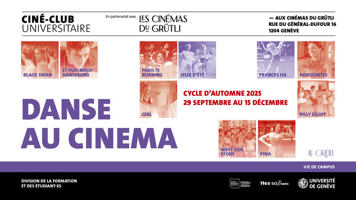 Un patchwork d'images des films du cycle "Danse au cinéma"