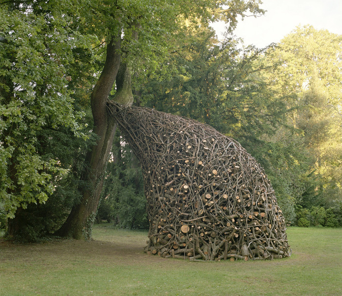 Bob Verschueren Œuvre en bois, (plusieurs centaines de morceaux de bois) de l'artiste Bob Verschueren