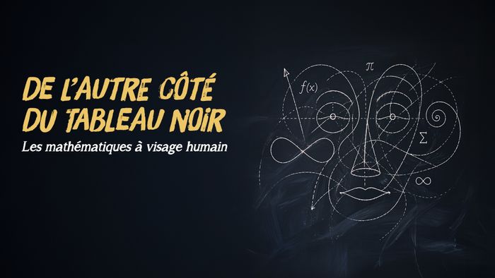 Visuel d'un visage déstructuré avec des formules mathématiques sur un tableau noir