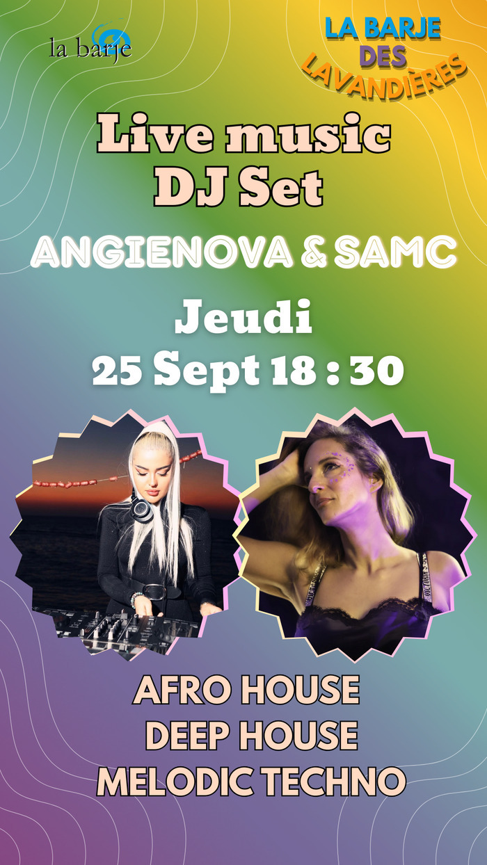 Association La Barje Affiche pour le DJ set Angie Nova B2B SamC