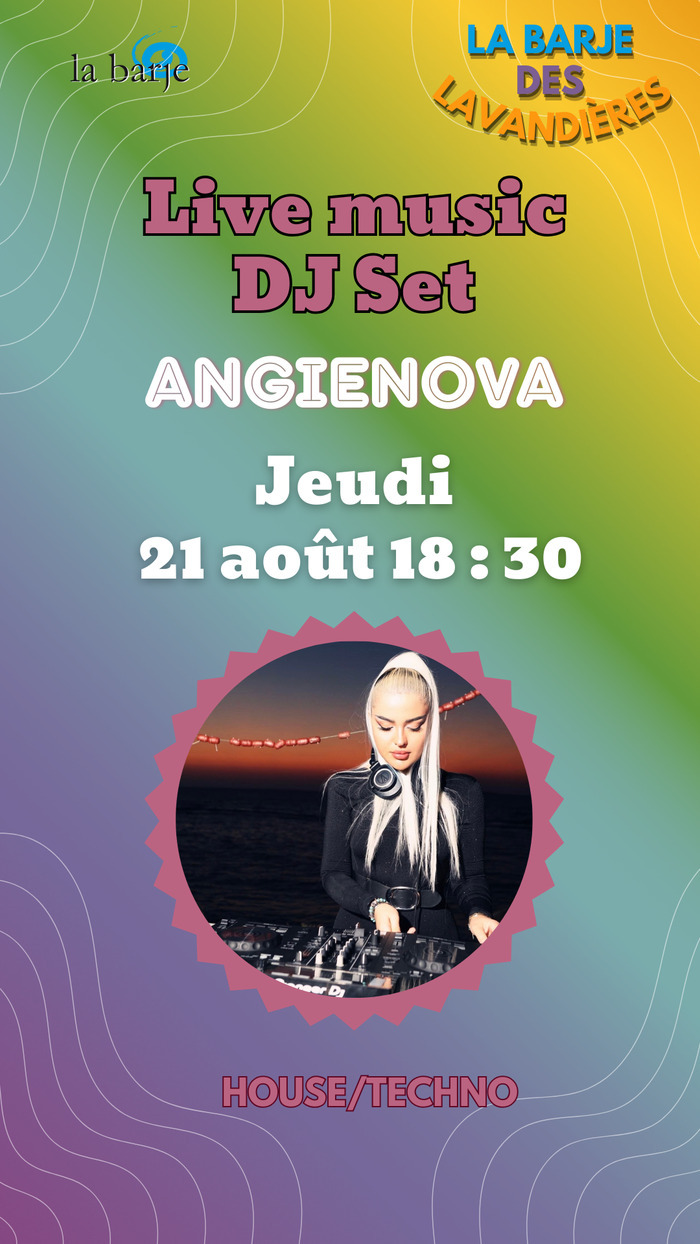 Association La Barje Affiche de Angie Nova pour son set à La Barje