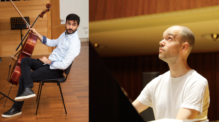 violoniste et pianiste; photomontage