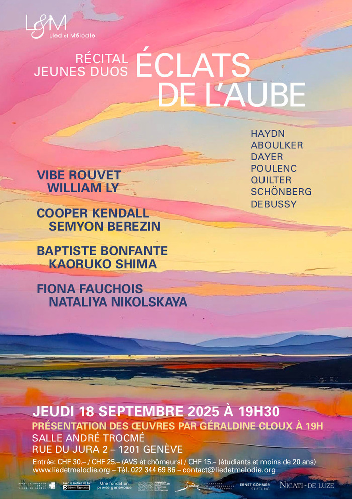 Association Lied et Mélodie Récital Éclats de l’aube