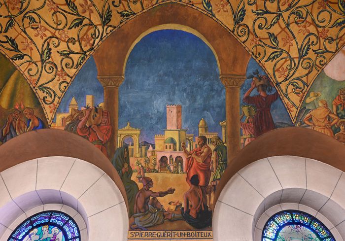 vue partielle des fresque de l'église Saint-Paul (Saint-Pierre guérit un boîteux