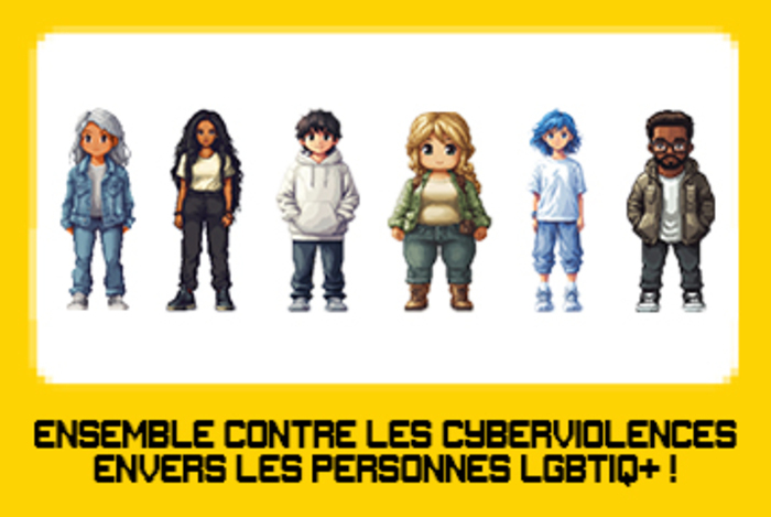 Ville de Genève Affiche "ENSEMBLE CONTRE LES CYBERVIOLENCES ENVERS LES PERSONNES LGBTIQ+!"
