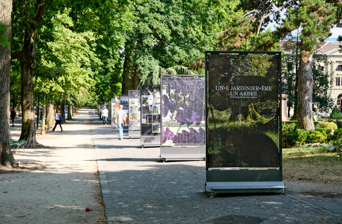 Une équipe de jardinières et jardiners du Service des espaces verts de la Ville de Genève