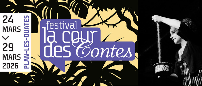 logo du festival La Cour des Contes et photo de Aïni Iften