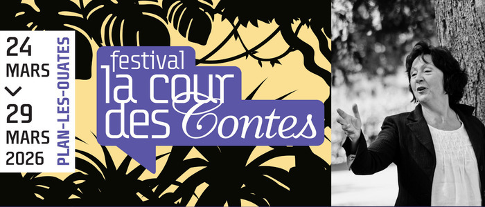 logo du festival La Cour des Contes et photo de Marie Tomas