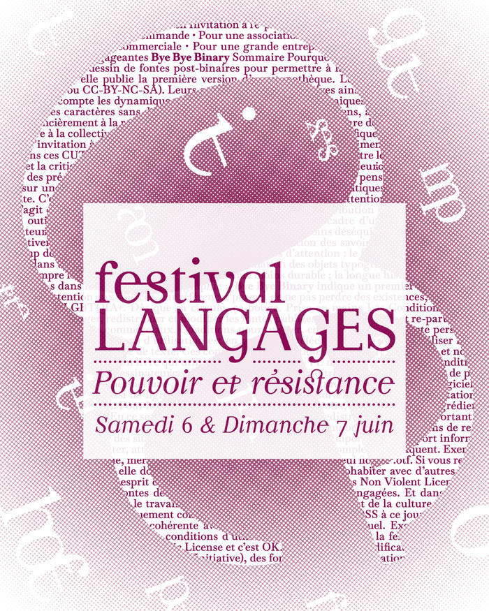 Affiche du Festival Langages sur le thème "Pouvoir & Résistance", les 6 et 7 juin 2026