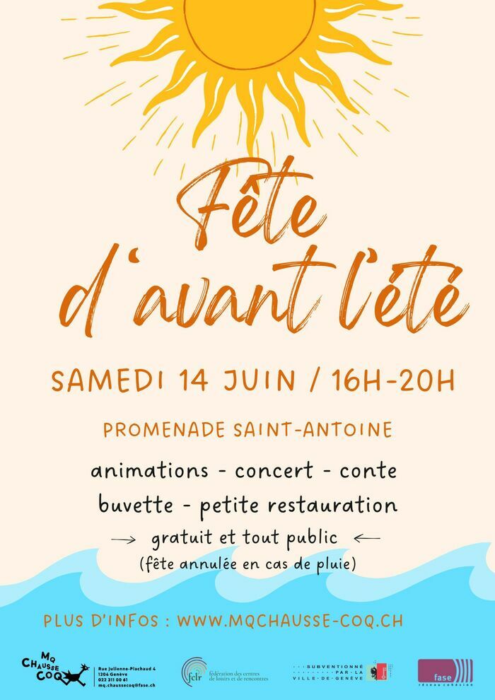 Sous un grand soleil, venez fêter l'arrivé de l'été à la Promenade Saint-Antoine le 14 juin de 16h à 20h.
