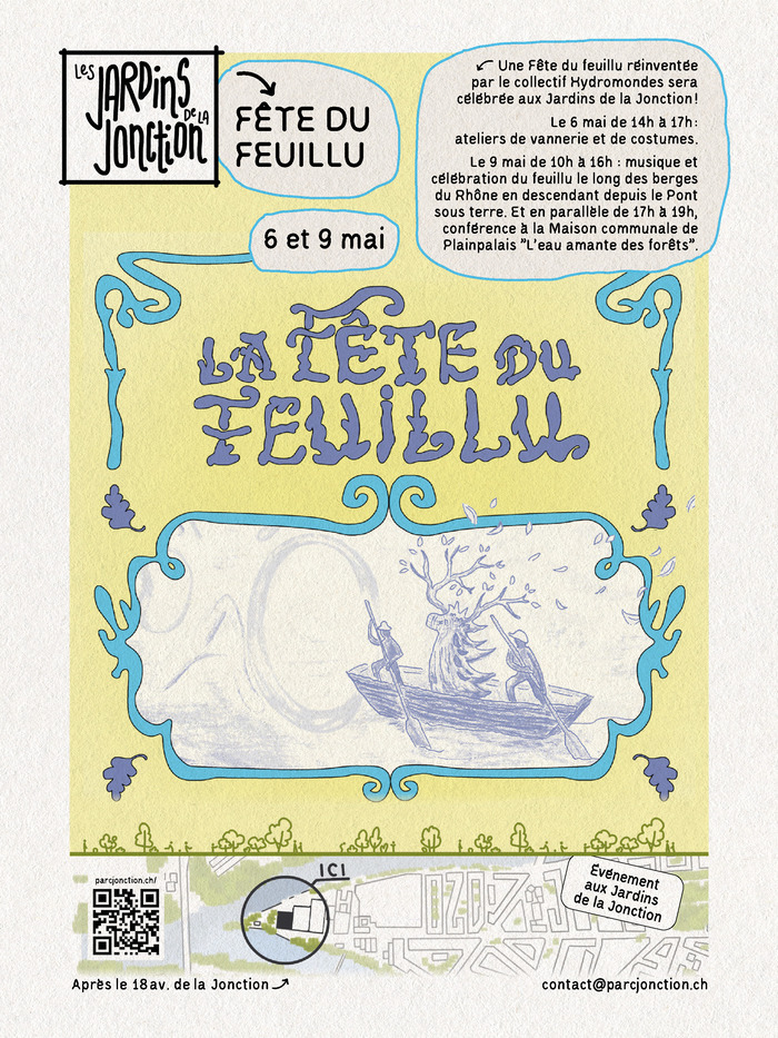 illustration d'un arbre feuillu sur une barque avec des pontoniers